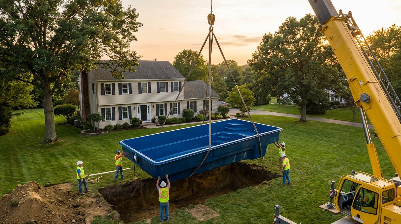 Fiberglass pool installation process